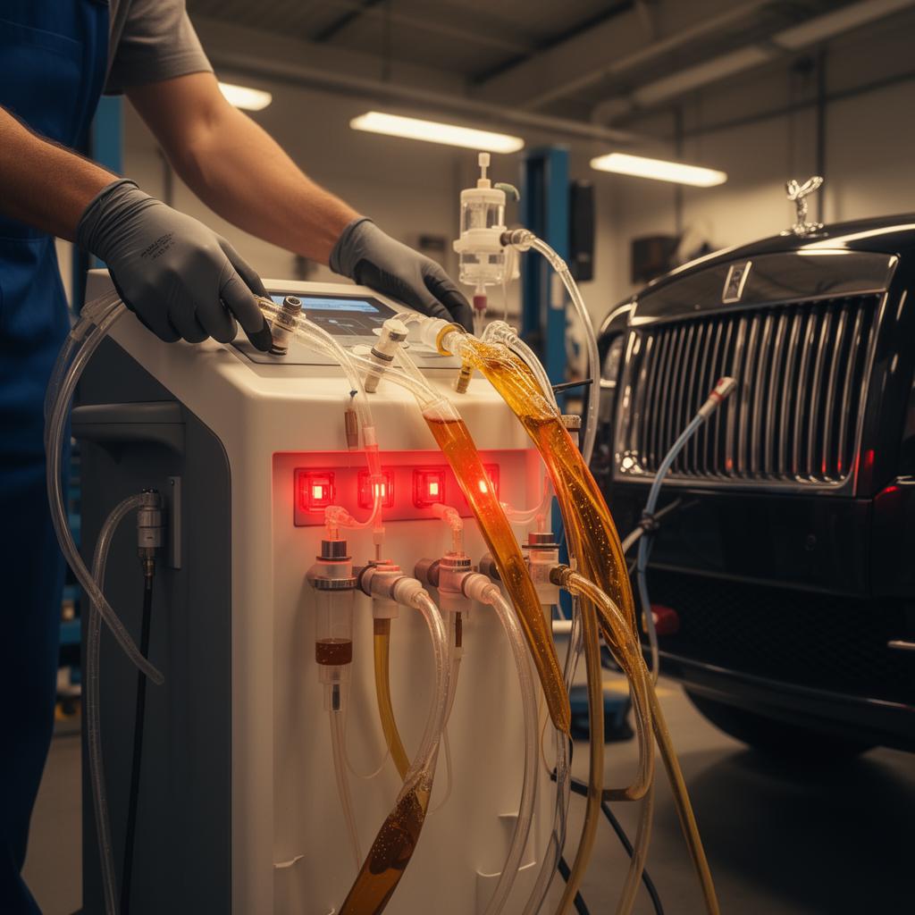 Máquina de diálise de câmbio automático em operação